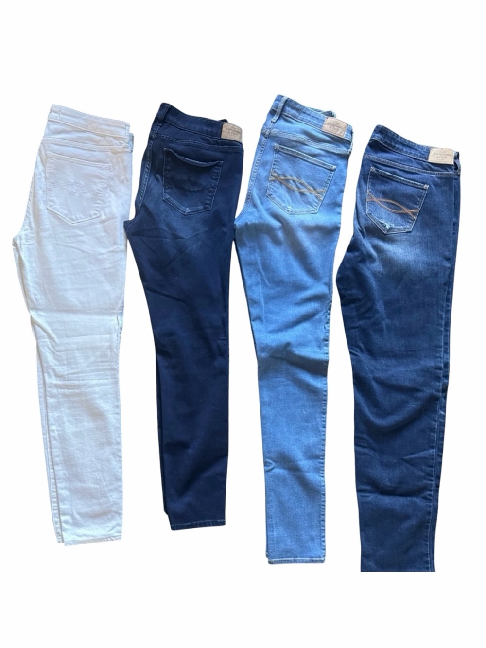 Abercrombie & Fitch Women's 4 Jeans: White, 
Dk Blue, Lt Blue SZ 30-31 (10-12)